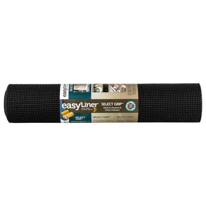 Duck Select Grip EasyLiner 20-in x 15-ft Black Shelf liner