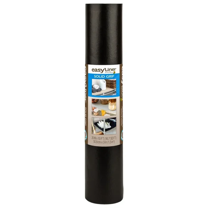 Duck Solid Grip EasyLiner 20-in x 10-ft Black Shelf liner