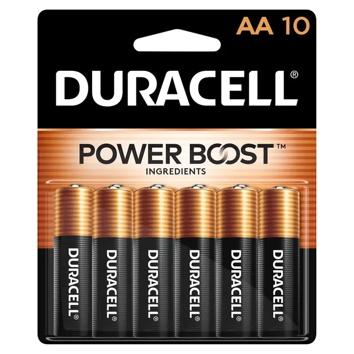 Duracell Coppertop AA Alkaline Batteries, 10/Pack