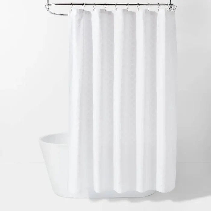 Dyed Clipped Diamond Shower Curtain White – Threshold™