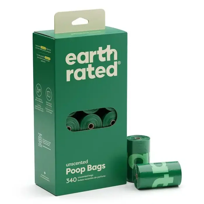 Earth Rated Unscented Dog Waste Disposal Bags Refill Rolls – 340ct