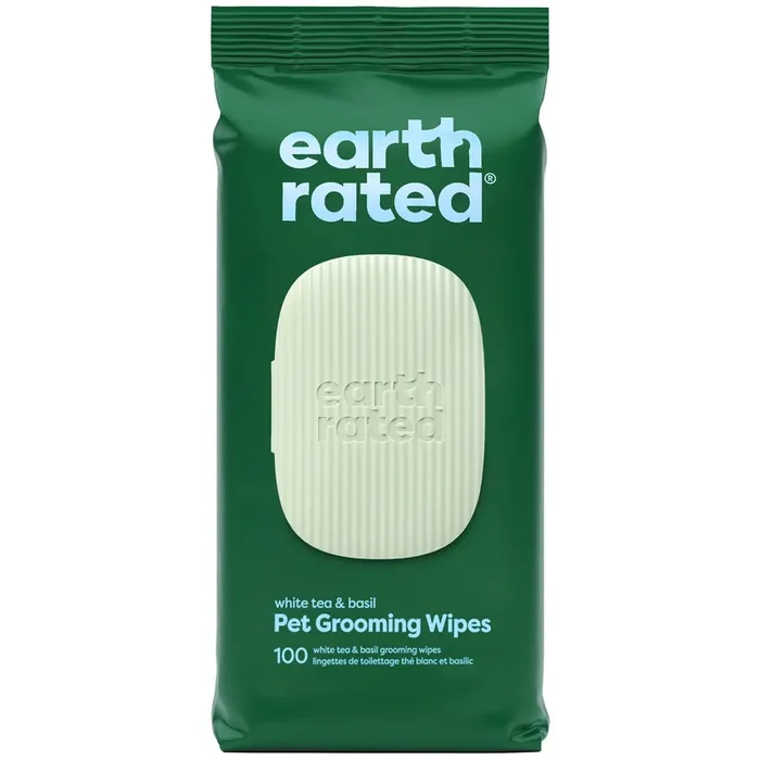 Earth Rated White Tea & Basil Wipes for Dogs and Cats, Count of 100