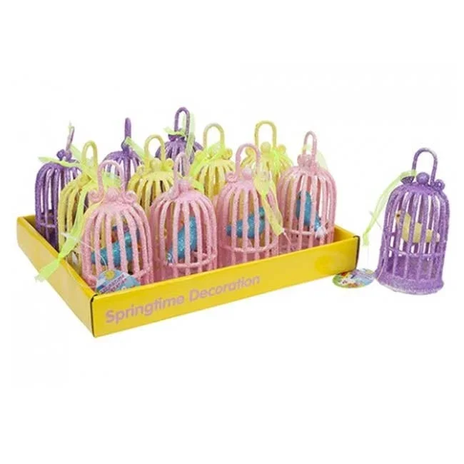 Easter Bird in Cage Decoration