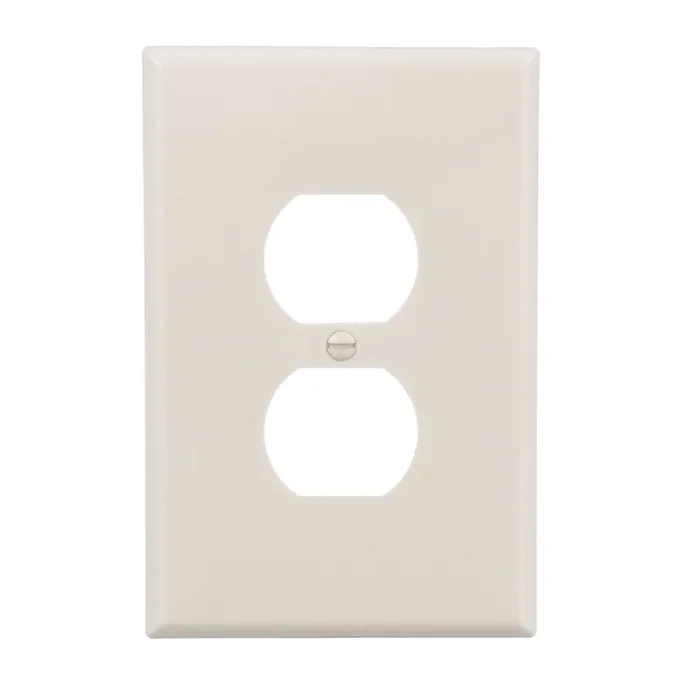 Eaton 1 -Gang Jumbo Size Light almond Thermoplastic Indoor Duplex Wall Plate