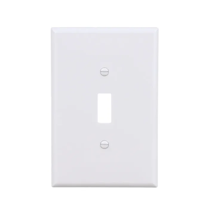 Eaton 1 -Gang Jumbo Size White Thermoplastic Indoor Toggle Wall Plate