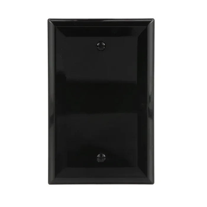 Eaton 1 -Gang Midsize Size Black Polycarbonate Indoor Blank Wall Plate
