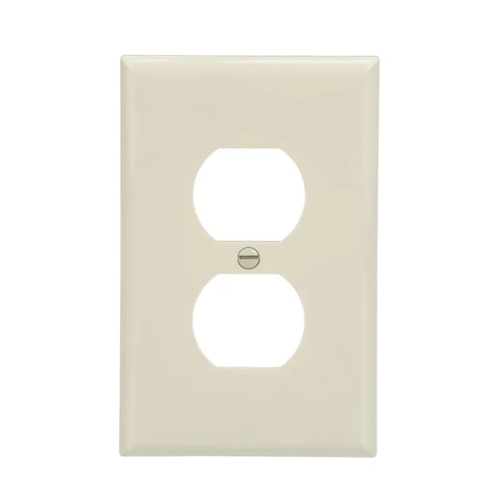 Eaton 1 -Gang Midsize Size Light almond Polycarbonate Indoor Duplex Wall Plate