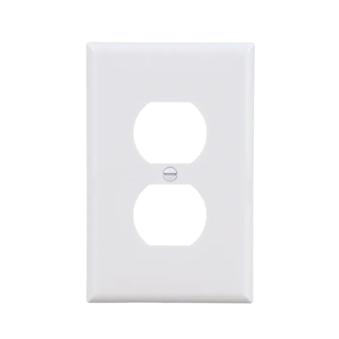 Eaton 1 -Gang Midsize Size White Polycarbonate Indoor Duplex Wall Plate