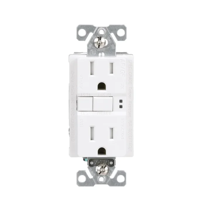 Eaton 15 -Amp 125-volt Tamper Resistant AFCI GFCI Residential/Commercial Decorator Outlet , White