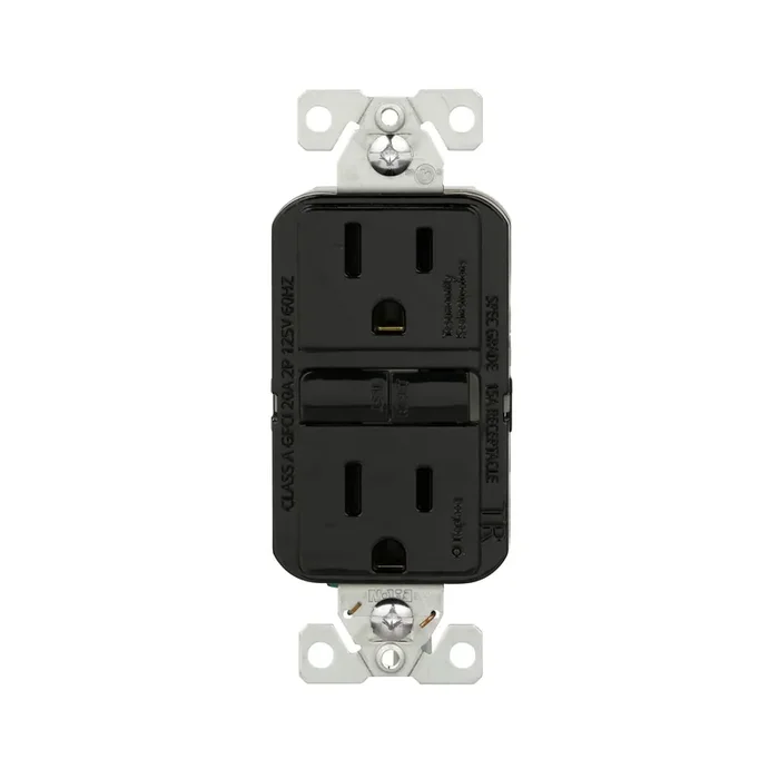Eaton 15 -Amp 125-volt Tamper Resistant GFCI Residential Decorator Outlet , Black
