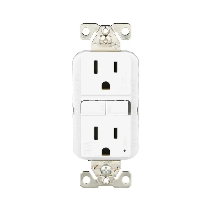 Eaton 15 -Amp 125-volt Tamper Resistant Weather Resistant GFCI Residential Decorator Outlet , White