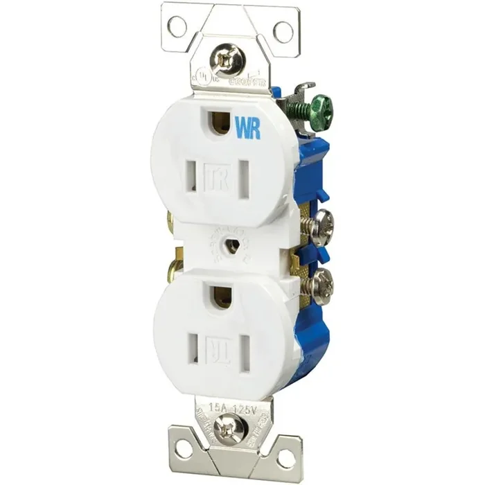 Eaton 15 -Amp 125-volt Tamper Resistant Weather Resistant Residential Duplex Outlet , White
