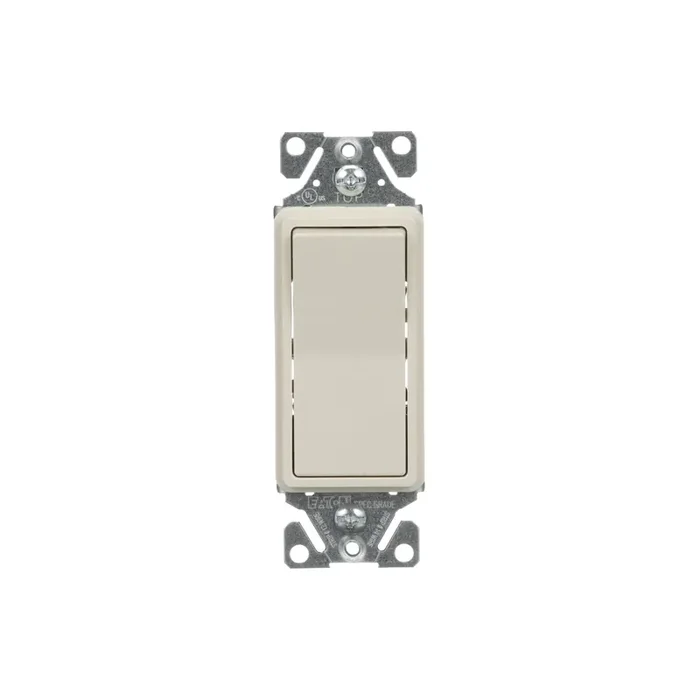 Eaton 15-amp 3-way Rocker Light Switch , Light almond