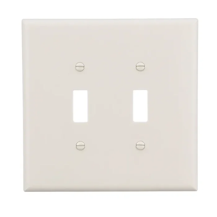 Eaton 2 -Gang Jumbo Size Light almond Thermoplastic Indoor Toggle Wall Plate