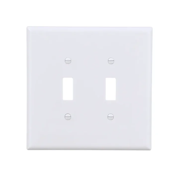 Eaton 2 -Gang Jumbo Size White Thermoplastic Indoor Toggle Wall Plate