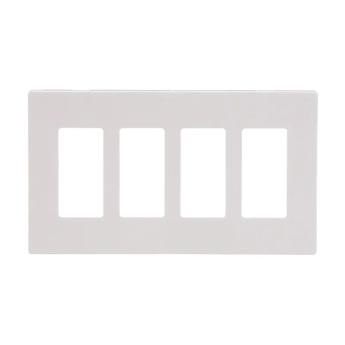 Eaton 4 -Gang Midsize Size White Polycarbonate Indoor Screwless Decorator Wall Plate