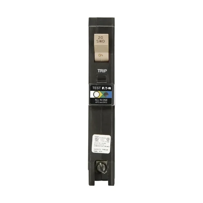 Eaton Type CH 20-amp 1 -Pole Dual function AFCI/GFCI Plug-On Neutral Circuit Breaker
