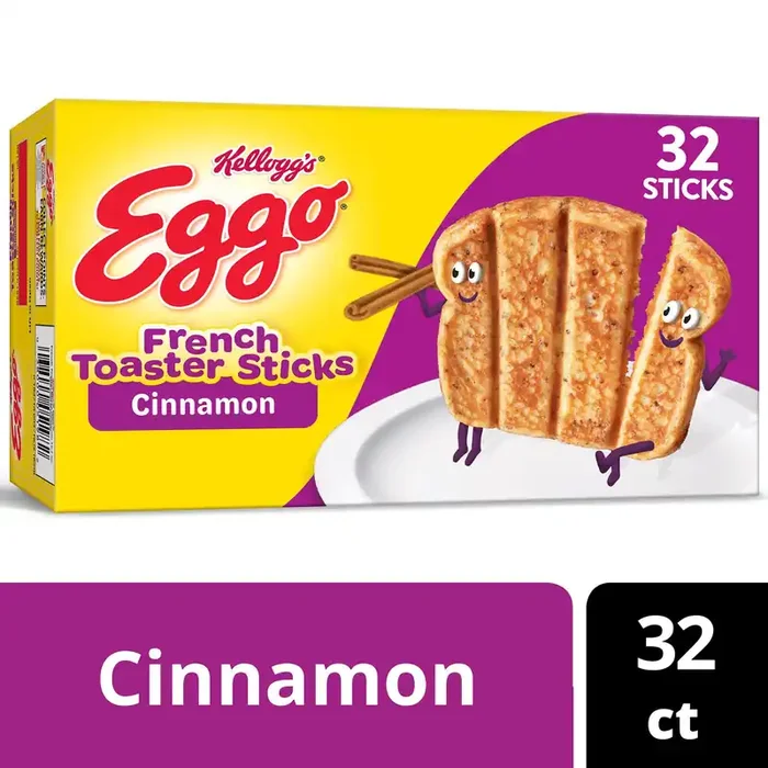 Eggo Frozen French Toast Sticks, Frozen Breakfast, Breakfast Food, Cinnamon, 12.7oz Box, 32 Sticks