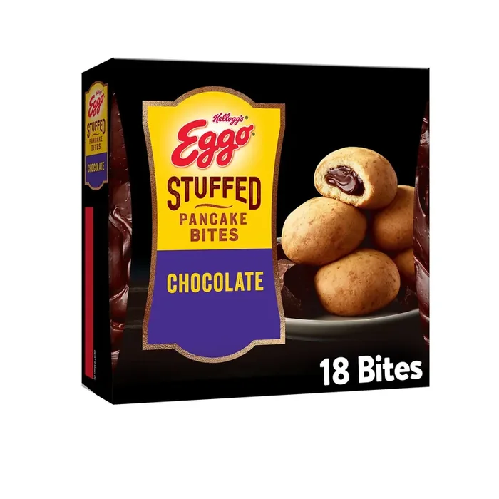 Eggo Frozen Stuffed Pancake Bites, Frozen Breakfast, Chocolate, 10.15oz Box, 18 Bites