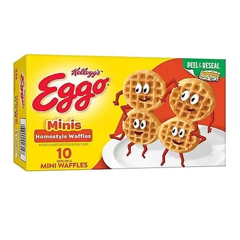 Eggo Minis Frozen Waffles Homestyle With Maple Flavor Frozen Breakfast 40 Count – 10.9 Oz