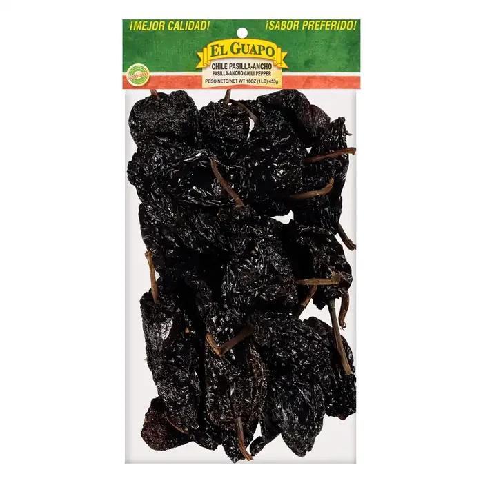 El Guapo Whole Pasilla Ancho Chili Pods, 16 oz