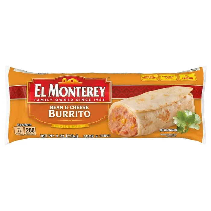 El Monterey Bean & Cheese Burrito 4oz Single Serve