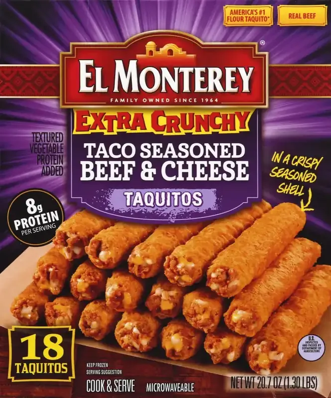El Monterey Beef & Cheese Extra Crunchy Taquitos 21Ct