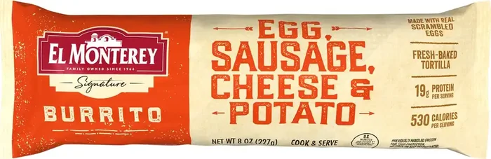 El Monterey Signature Egg, Sausage Cheese & Potato Burrito 8 oz