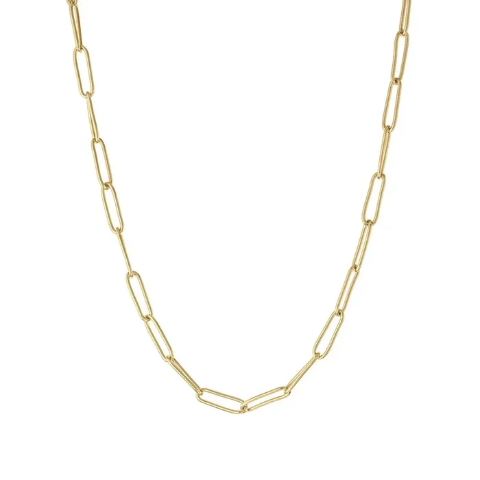 Elements 14K Gold Over Brass 20 Inch Papaerclip Chain Necklace
