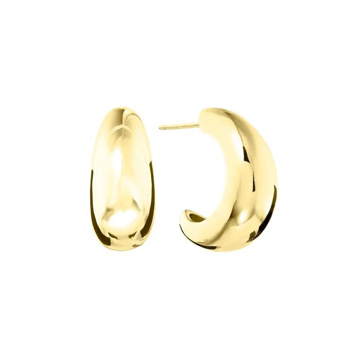 Elements 14K Gold Over Brass 25mm Chunky J Hoop Earrings