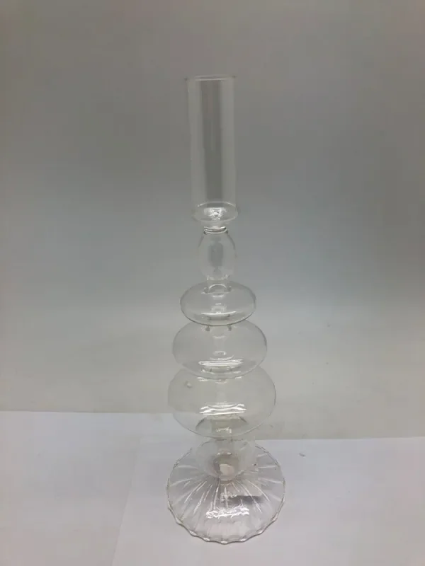 Elements 3 Disk Glass Candle Holder Clear 10.5IN