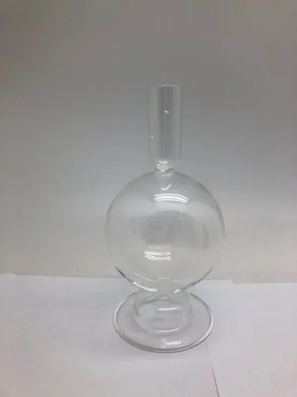 Elements Clear Bubble Glass Candle Holder 7.75IN