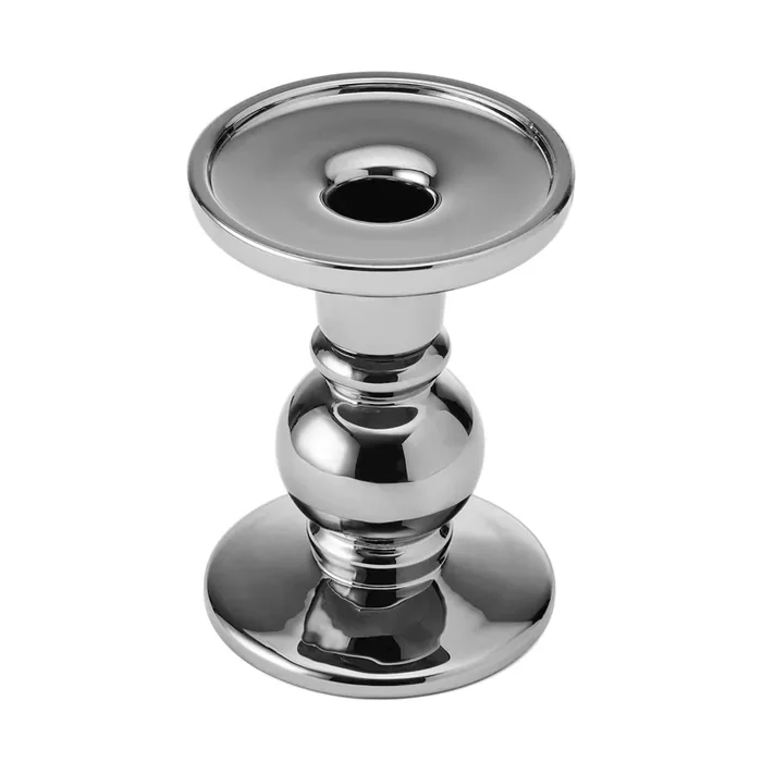 Elements Dark Silver Bubble Glass Candle Holder 4x5IN