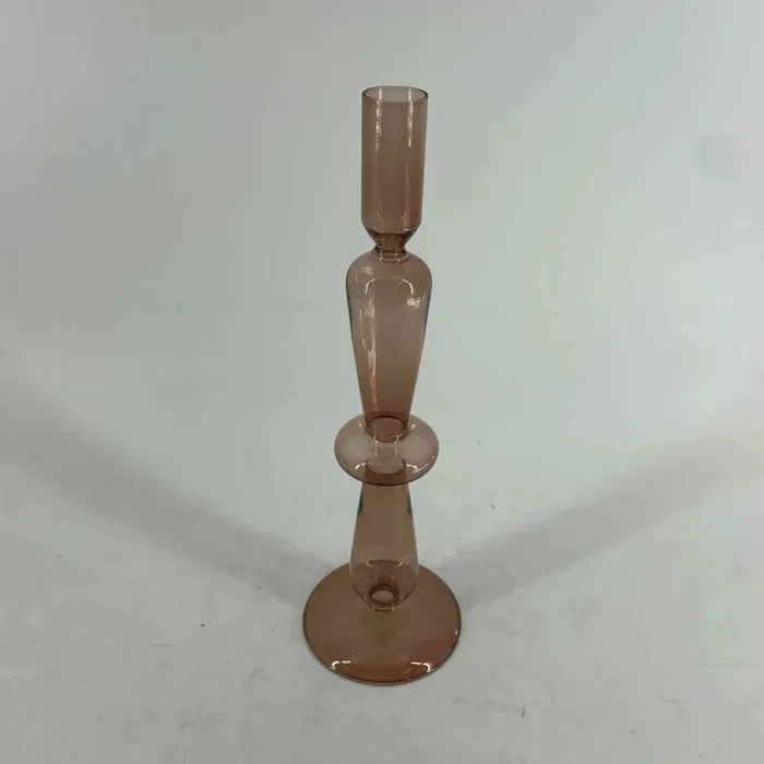 Elements Glass Candle Holder Brown 3.5×11.6IN