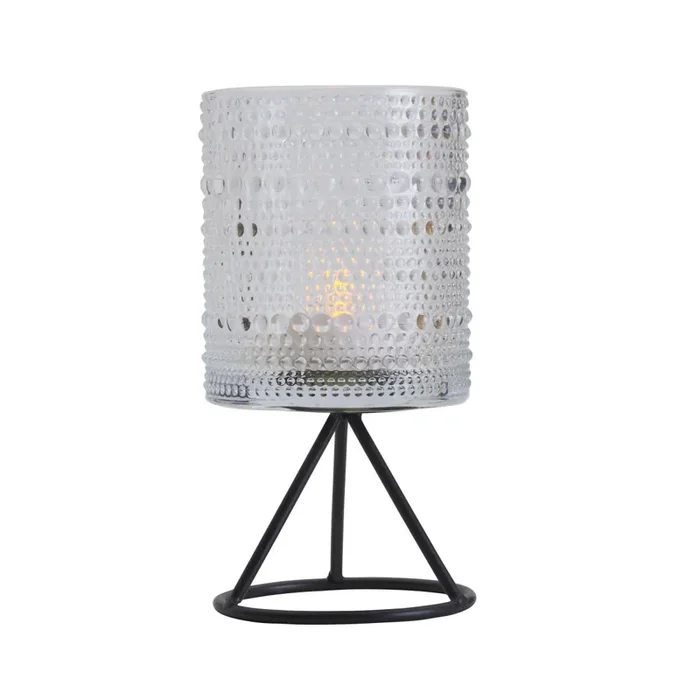 Elements Metal Tealight Holder Clear Glass 7in