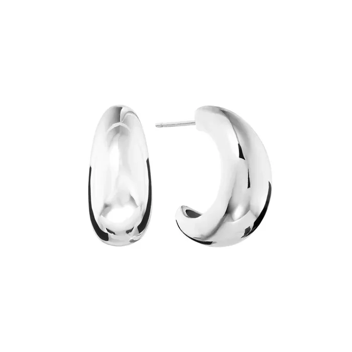 Elements Silver Plated 25mm Chunky J Hoop Earrings