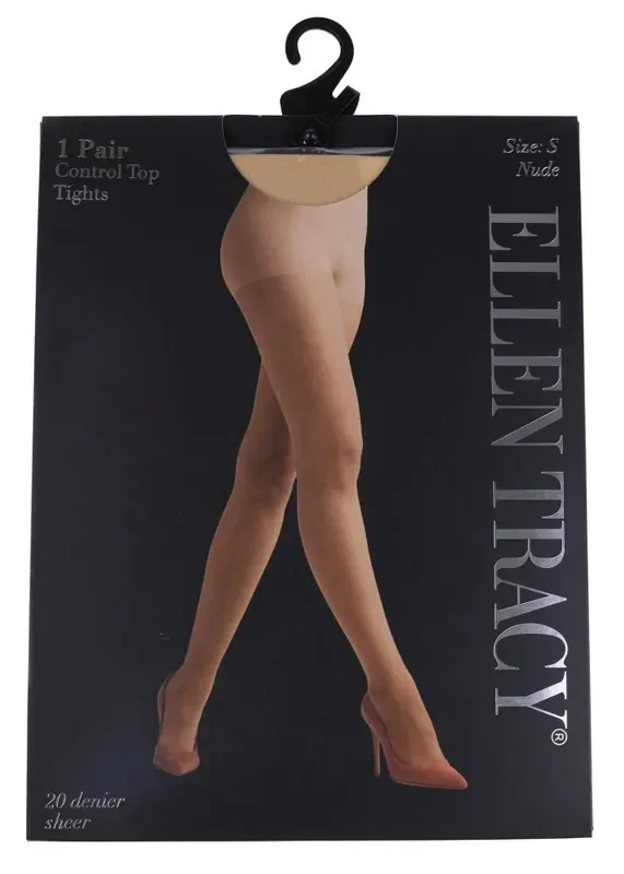 Ellen Tracy® 1pk Run Resistant Control Top Tights – Nude