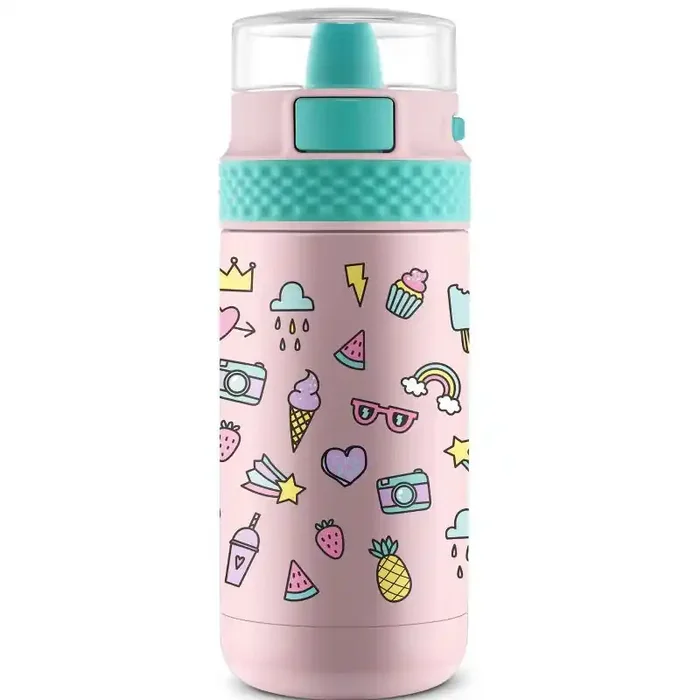 Ello 12oz Stainless Steel Ride Kids‘ Water Bottle Pink