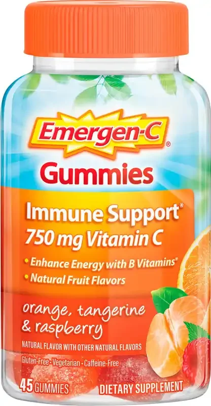 Emergen-C Gummies 750 mg Orange, Tangerine & Raspberry Vitamin C 45 ea