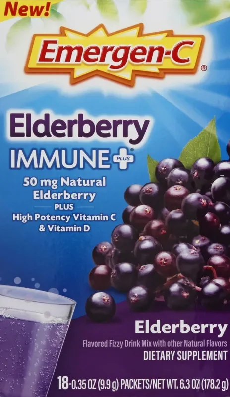 Emergen-C Immune Plus Elderberry Drink Mix 18 ea