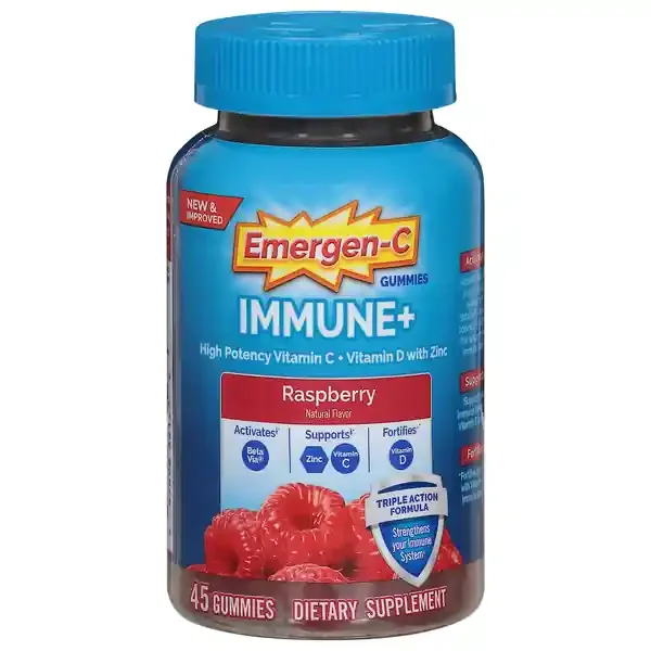 Emergen-C Immune + Vitamin C + Vitamin D with Zinc Raspberry Gummies
