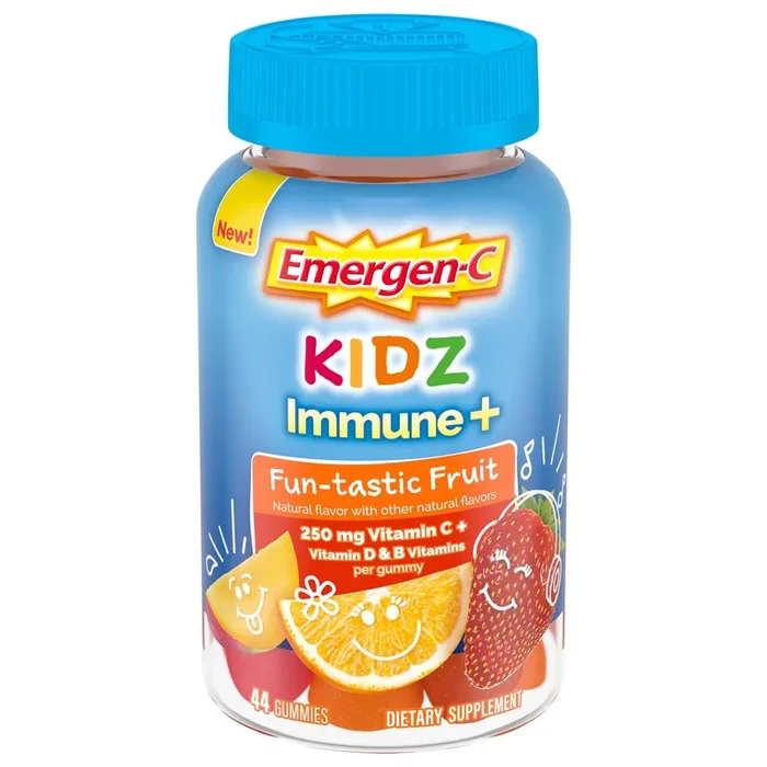 Emergen-C Kidz Immune+ Supplements with B Vitamins, Fun-tastic Fruit – 44 Count