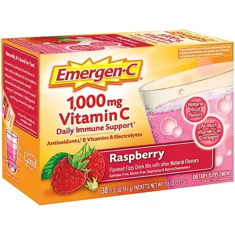 Emergen-C Raspberry Dietary Supplement Fizzy Drink Mix With Vitamin C
