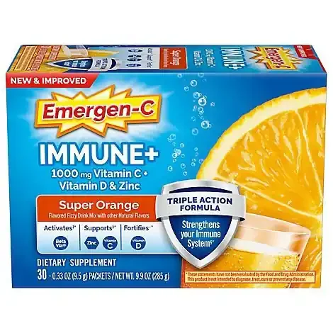 Emergen-C Super Orange Powder for Immune Support – 30 Count