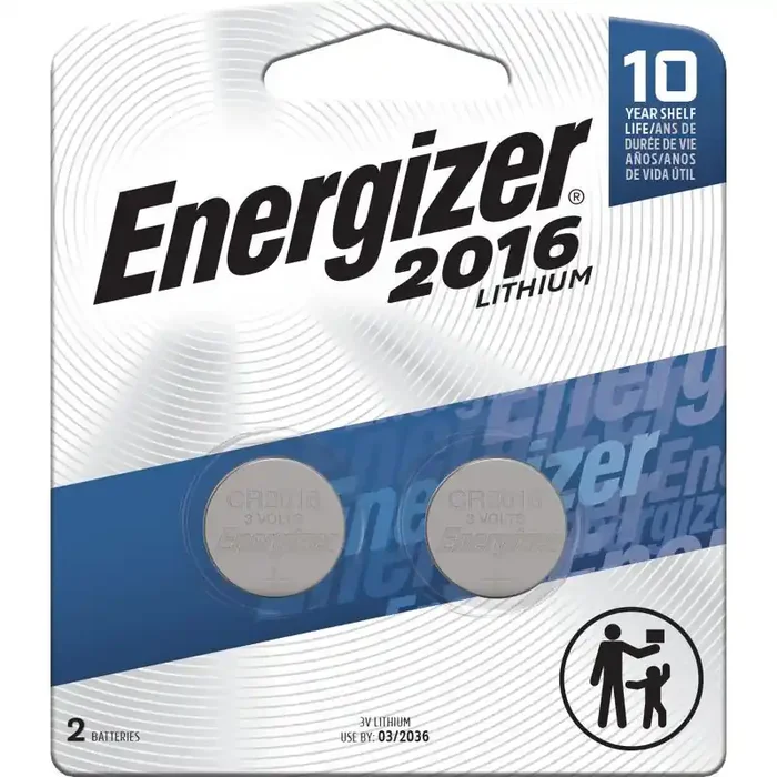 Energizer 2016 Batteries 2pk – Lithium Coin Battery 3V, 90mAh Capacity