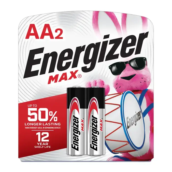 Energizer MAX AA Batteries (2 Pack), Double A Alkaline Batteries