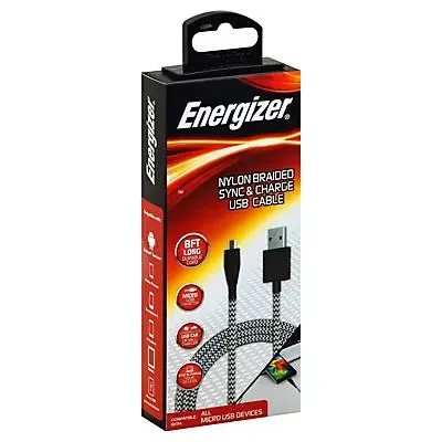 Energizer MicroUSB Nylon Braided Sync And Charge Cable