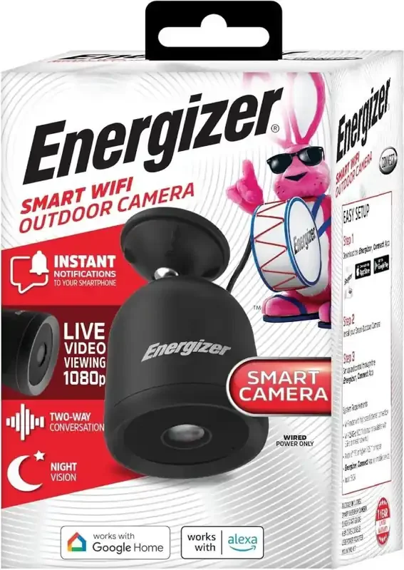 Energizer® Smart Wi-Fi 1080p Outdoor Camera – Black