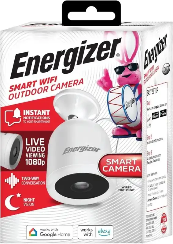 Energizer® Smart Wi-Fi 1080p Outdoor Camera – White