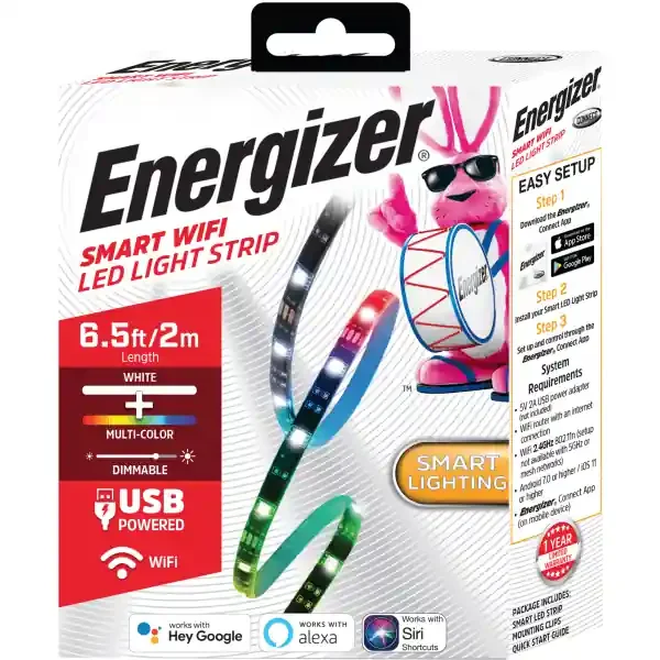 Energizer Smart Wi-Fi Multicolor And Single-White Led Light Strip